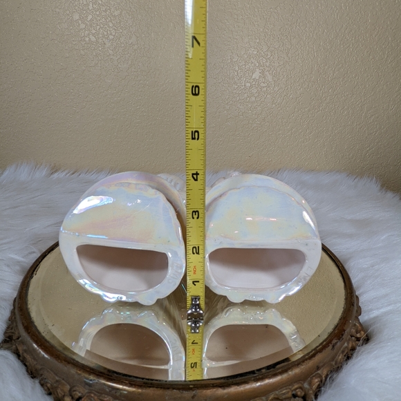 Vintage Studio Art Ceramic Kissing Angels Christmas Iridescent  Glaze 8in - Picture 6 of 8